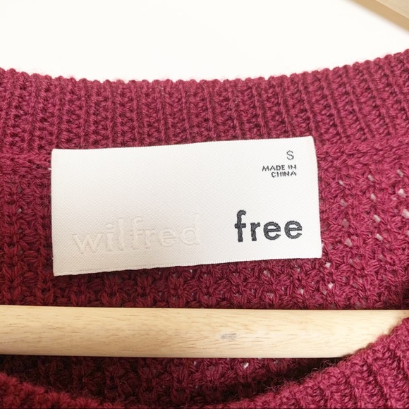 Wilfred Free Merino Wine Textured Pullover Sweater Women’s Size Small - Picture 3 of 7